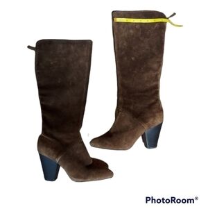 Nine west women's leather brown suede  9.5 Knee boots